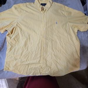 Short Sleeve Button Down by Ralph Lauren Yellow Men's Shirt